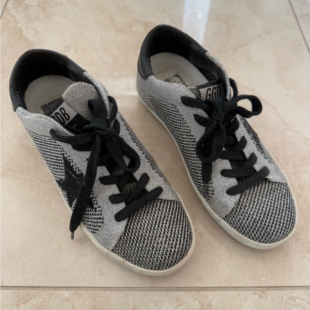 Golden Goose Black and Silver Sneakers